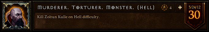 Murderer. Torturer. Monster.  - Act II Campaign Achievement