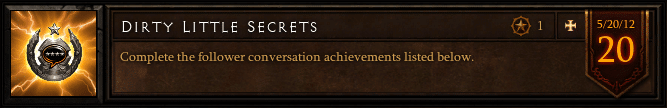 Dirty Little Secrets - Conversation Achievement